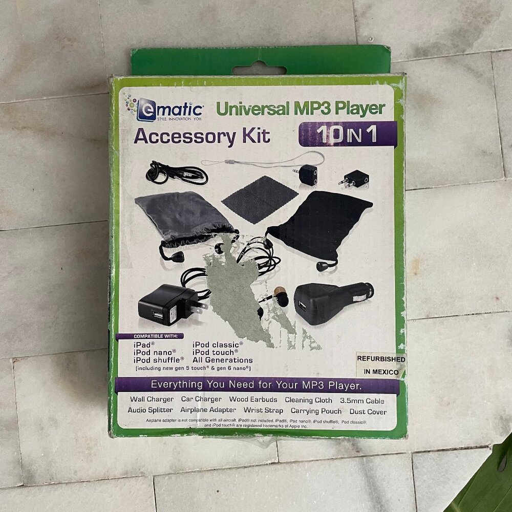 Ematic Universal Accessory Kit for iPod and MP3 Players NEW